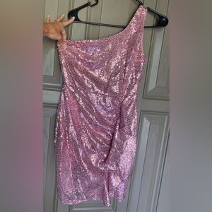 Pink sequin dress. Size 4. Worn 1 time.